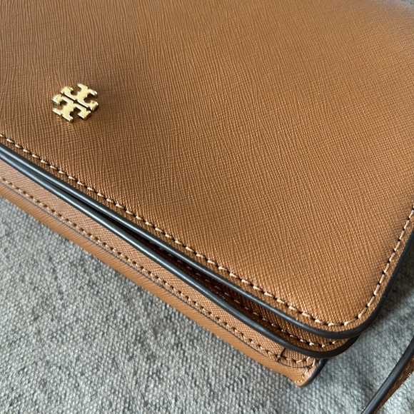 Tory Burch Emerson Combo Crossbody Handbag Brown Leather Nearly New - Picture 2 of 13